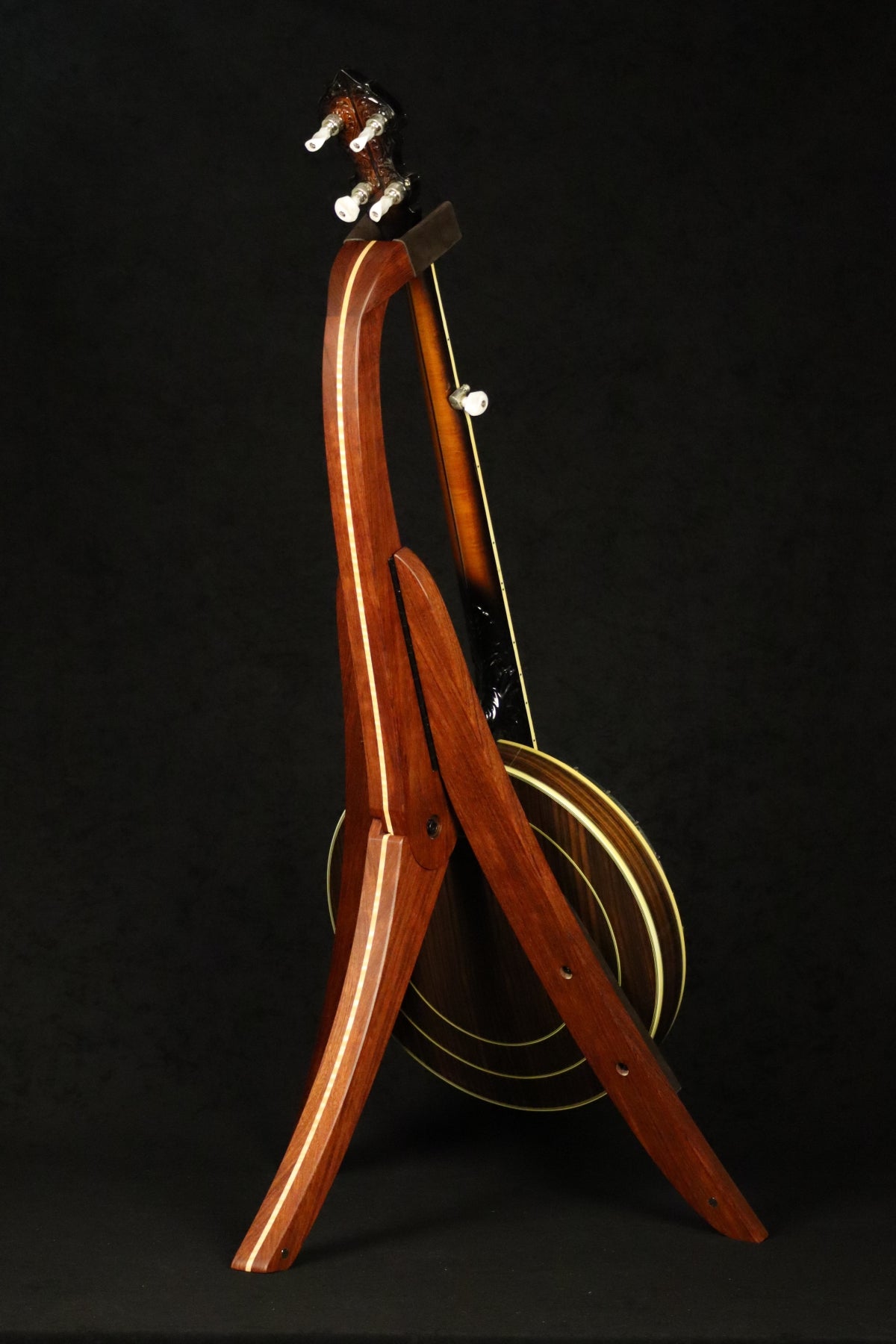 Bubinga and Curly Maple Banjo Stand