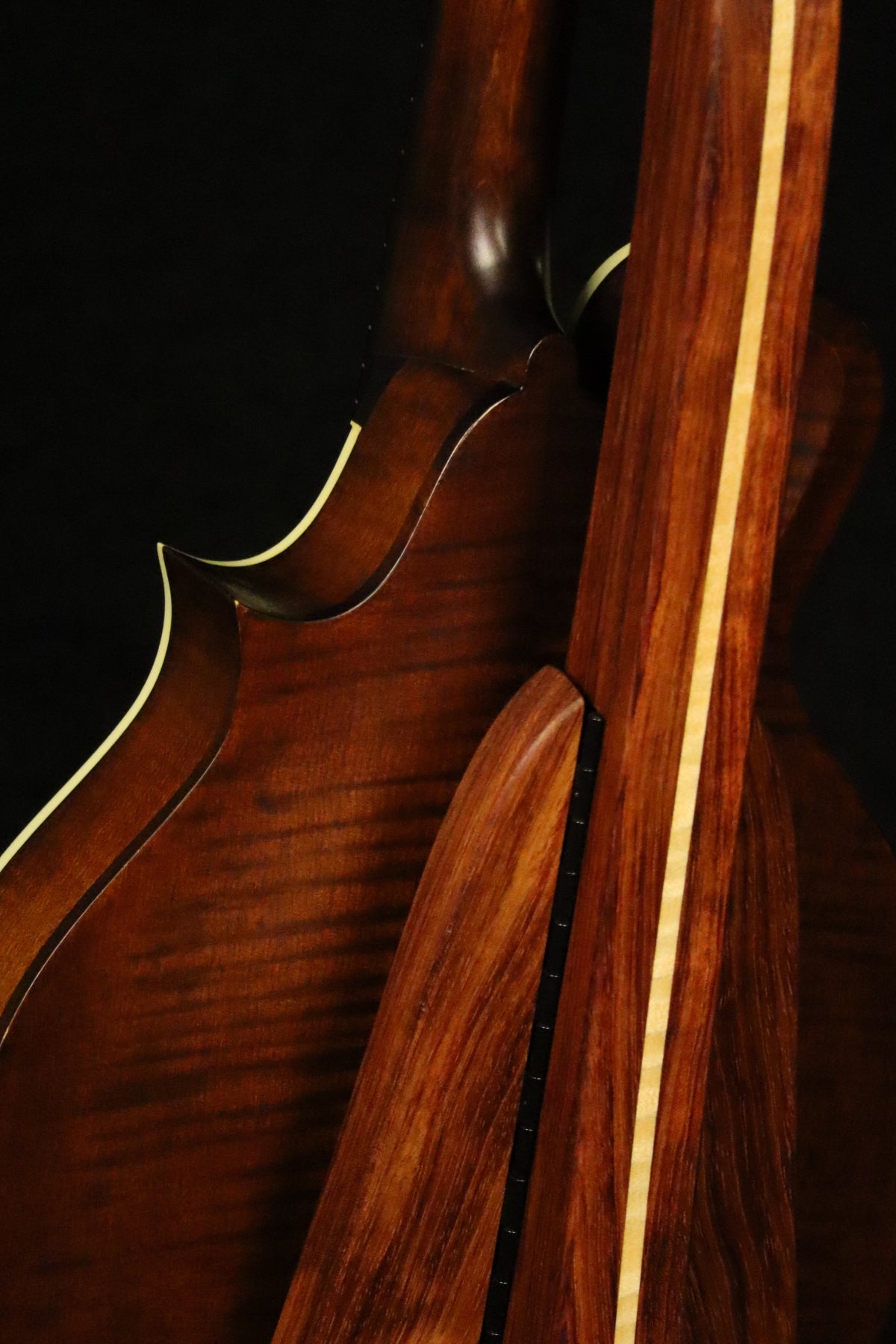 Bubinga and Curly Maple Mandolin Stand