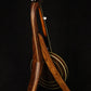 Folding chechen Caribbean rosewood and curly maple wood banjo floor stand full rear image with Alvarez banjo