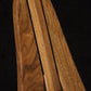 Folding walnut wood banjo floor stand closeup front image