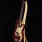 Folding curly maple wood electric bass guitar floor stand full front image with Fender Jazz 4 string  bass