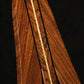 Folding bubinga rosewood and curly maple wood guitar floor stand closeup front image