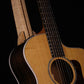 Folding curly maple and walnut wood guitar floor stand closeup front image with Taylor guitar