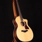 Folding sapele mahogany wood guitar floor stand full front image with Taylor guitar