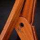 Folding sapele mahogany and curly maple wood guitar floor stand joinery detail image