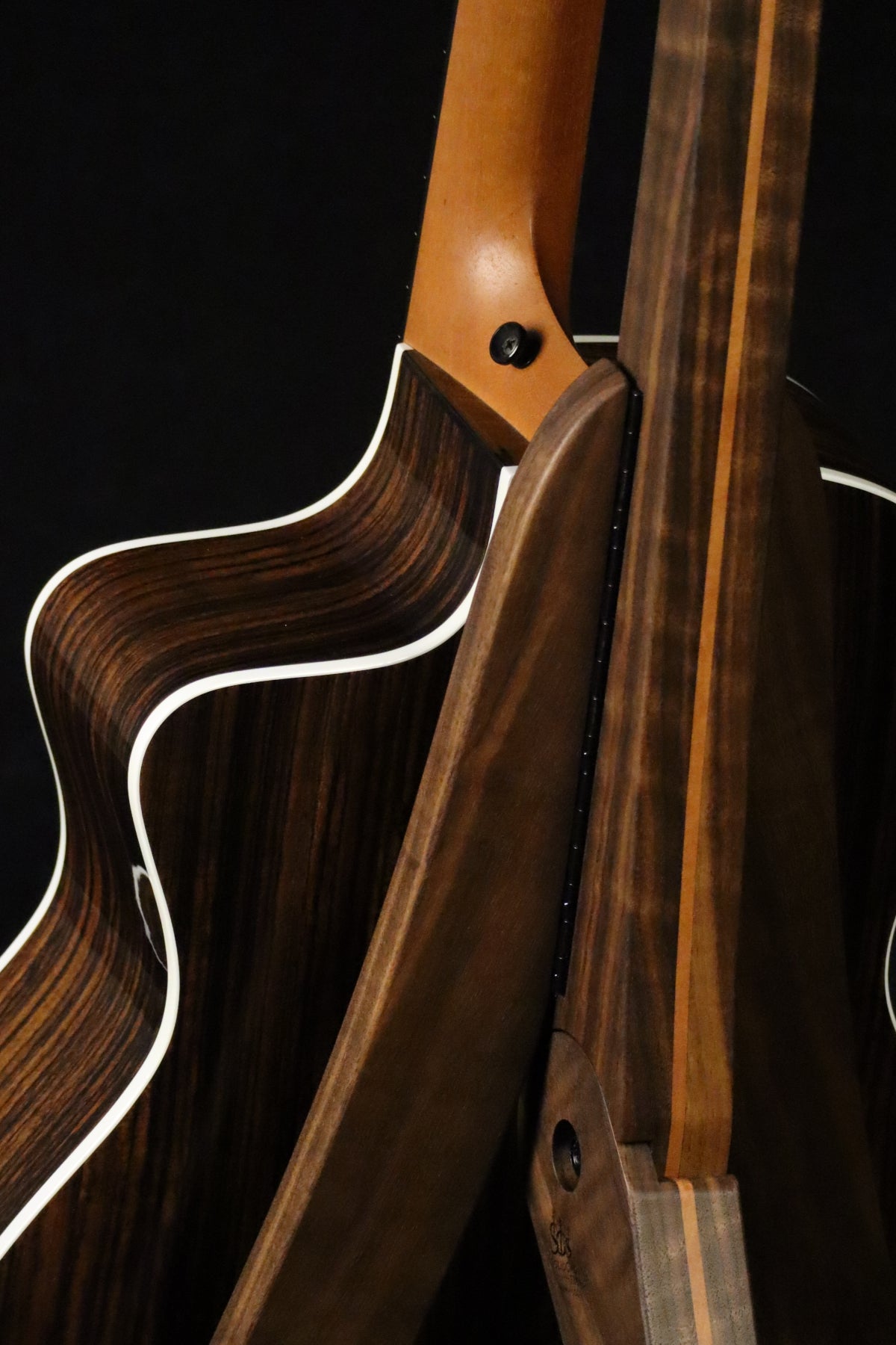 Walnut and Cherry Guitar Stand
