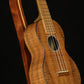 Folding bubinga rosewood and curly maple wood ukulele floor stand closeup front image with Martin ukulele