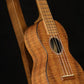 Folding walnut wood ukulele floor stand closeup front image with Martin ukulele