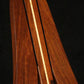 Folding bubinga rosewood and curly maple wood banjo floor stand closeup front image
