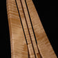 Folding curly maple and walnut wood banjo floor stand closeup front image
