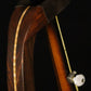 Folding chechen Caribbean rosewood and curly maple wood banjo floor stand yoke detail image with Alvarez banjo