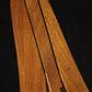 Folding sapele mahogany wood banjo floor stand closeup front image