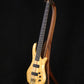 Folding morado Bolivian rosewood and curly maple wood electric bass guitar floor stand full front image with Pedulla 5 string bass