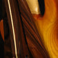 Folding morado Bolivian rosewood and curly maple wood electric bass guitar floor stand closeup rear image