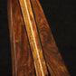 Folding chechen Caribbean rosewood and curly maple wood guitar floor stand closeup front image