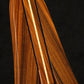 Folding morado Bolivian rosewood pau fero and curly maple wood guitar floor stand closeup front image