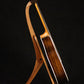 Folding sapele mahogany wood guitar floor stand full side image with Taylor guitar
