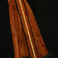 Folding bubinga rosewood and curly maple wood mandolin floor stand closeup front image