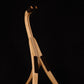 Folding curly maple and walnut wood mandolin floor stand full front image