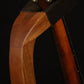 Folding sapele mahogany wood mandolin floor stand yoke detail image with Eastman mandolin
