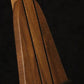 Folding walnut wood mandolin floor stand closeup front image