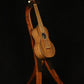 Folding bubinga rosewood and curly maple wood ukulele floor stand full front image with Martin ukulele