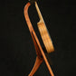 Folding bubinga rosewood and curly maple wood ukulele floor stand full side image with Martin ukulele