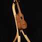 Folding curly maple wood ukulele floor stand full front image with Martin ukulele
