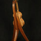 Folding sapele mahogany wood ukulele floor stand full rear image with Martin ukulele