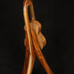 Folding sapele mahogany and curly maple wood ukulele floor stand full rear image with Martin ukulele